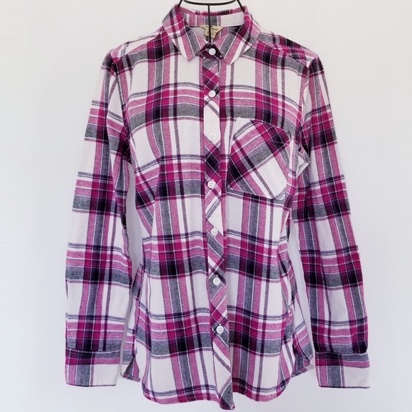 Woolrich Pink/Purple Plaid Button Down Flannel - Picture 6 of 15